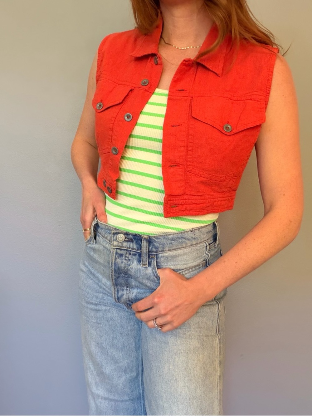 Lizwear orange Sleeveless vest